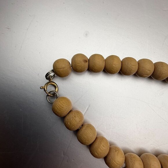 Vintage Boho Wooden Bead Statement Necklace Hand Painted Beads - Picture 6 of 8